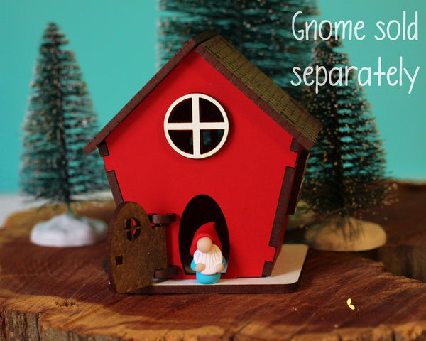 Tiny home for itty bitty gnome - holiday miniature house village cottage - ThePebblePathway