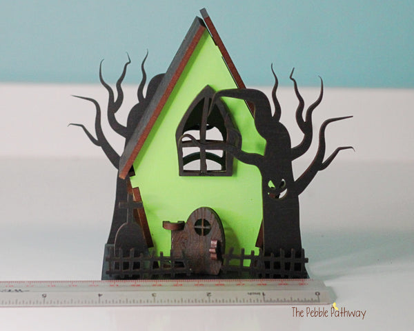 Miniature Halloween house with accessories pick your colors - ThePebblePathway