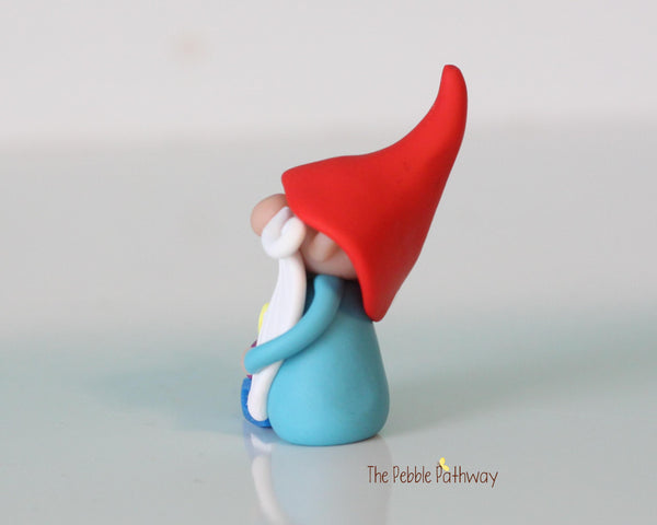 Gnome with books - miniature garden gnome figure - Mieko