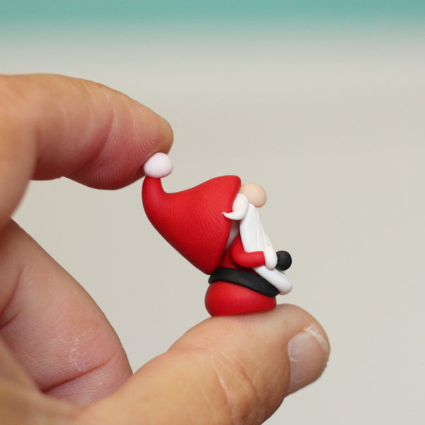 Itty Bitty Santa Claus Gnome Christmas Miniature - ThePebblePathway