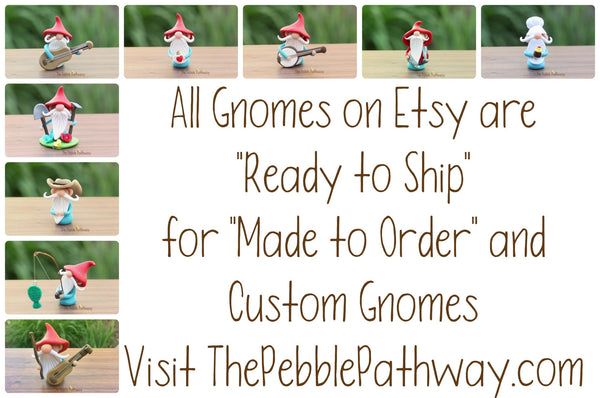 Bird lover gnome - Gnome with birdbath - miniature garden gnome figure - Kleng - ThePebblePathway