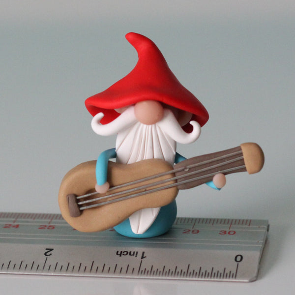Guitar Player Gnome Bass Player Gnome Christmas Ornament - Career Gnomes and Fairies - Burford - ThePebblePathway